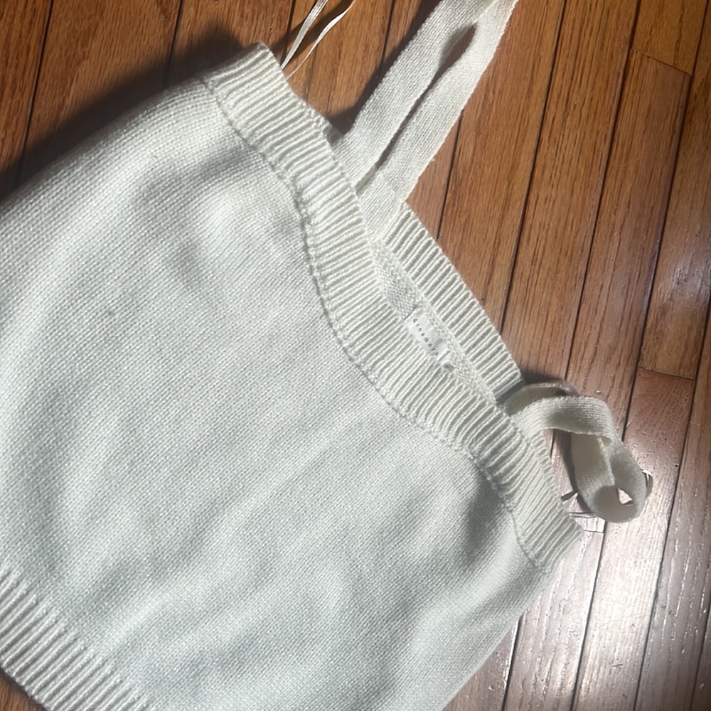Cream Knit Acrylic Sweater Tank Small Women’s dreamers by debut Crop Tank Top - Picture 7 of 7